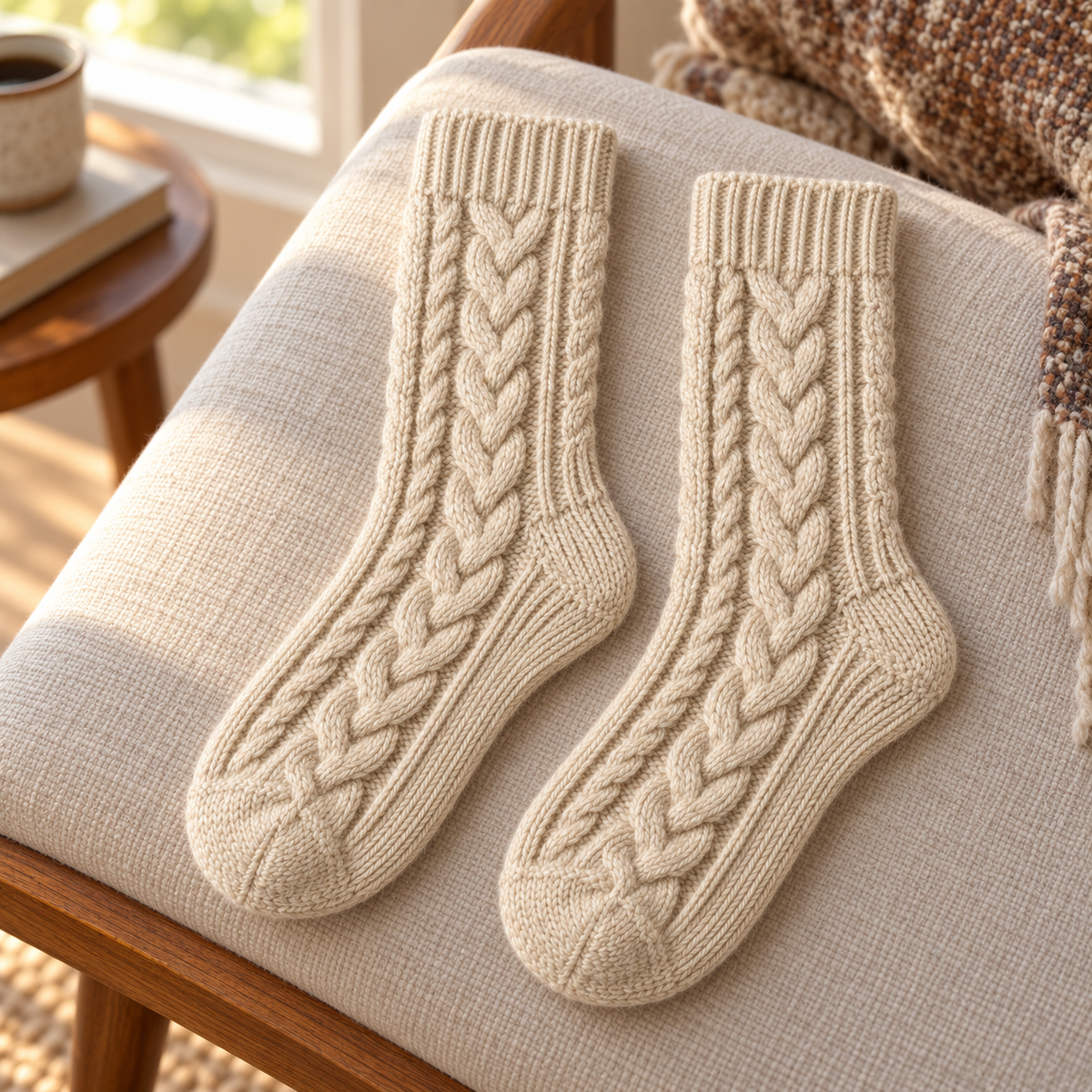 Weanave Cable Knit Cozy Crew Socks – 5 Pairs