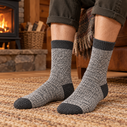 Weanave Heather Knit Winter Crew Socks – 5 Pairs