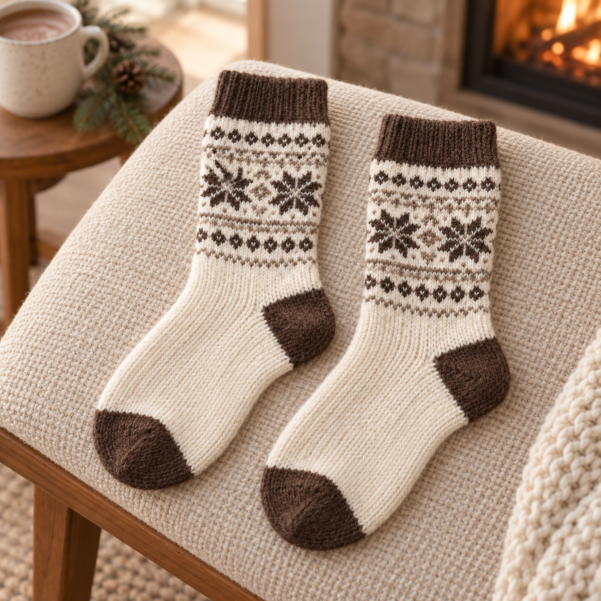 Weanave Fair Isle Pattern Cozy Knit Socks – 5 Pairs