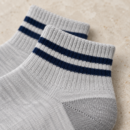 Weanave Striped Cotton Blend Ankle Socks – 5 Pairs