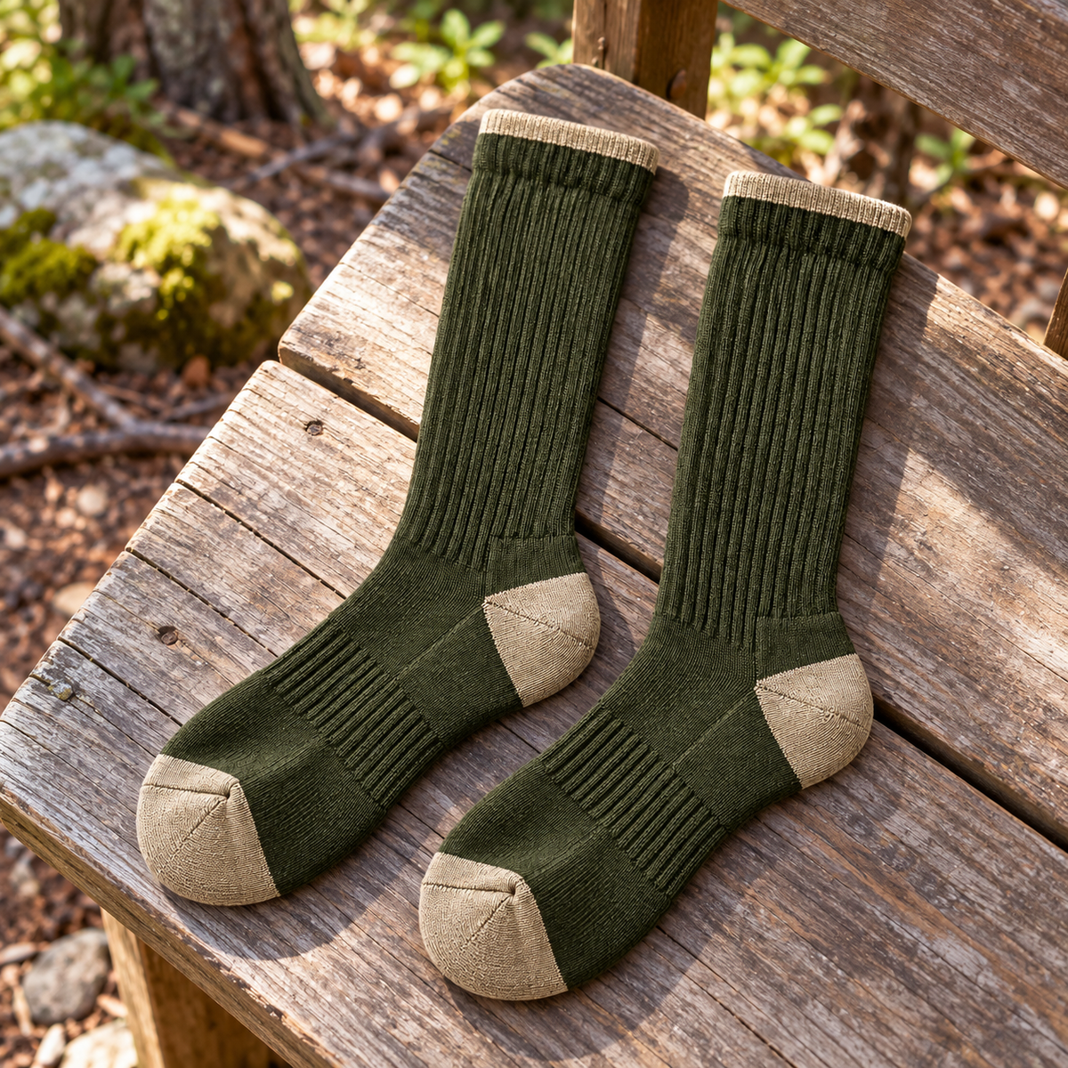 Weanave Outdoor Ribbed Crew Socks – 5 Pairs
