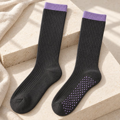 Weanave Non-Slip Grip Crew Socks – 5 Pairs