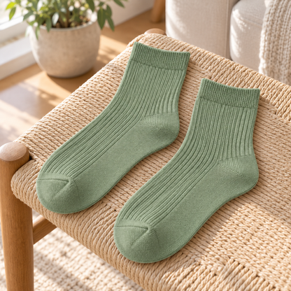 Weanave Ribbed Knit Ankle Socks – 5 Pairs