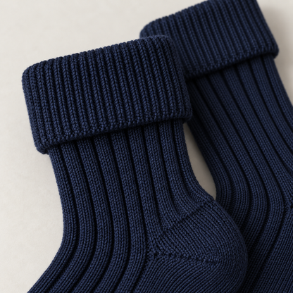 Weanave Fold-Over Ribbed Crew Socks – 5 Pairs