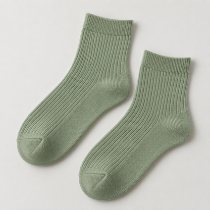 Weanave Ribbed Knit Ankle Socks – 5 Pairs