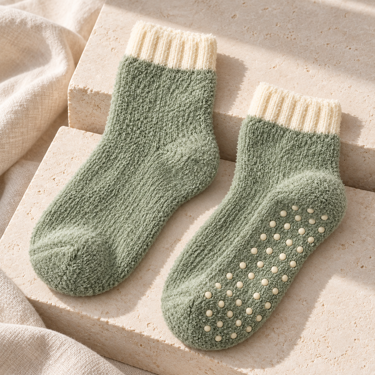 Weanave Plush Grip Cozy Socks – 5 Pairs