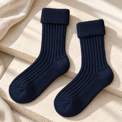 Weanave Fold-Over Ribbed Crew Socks – 5 Pairs