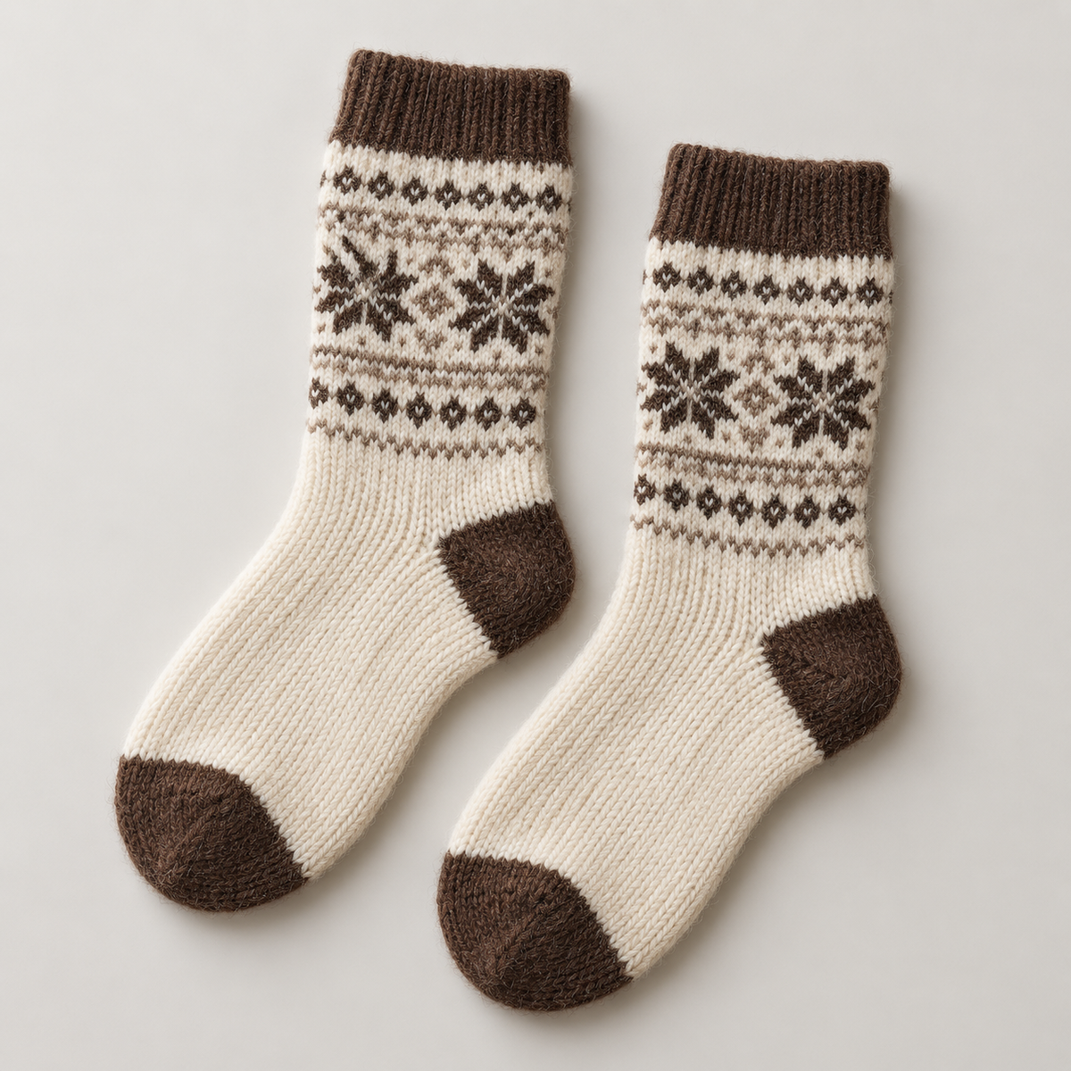 Weanave Fair Isle Pattern Cozy Knit Socks – 5 Pairs