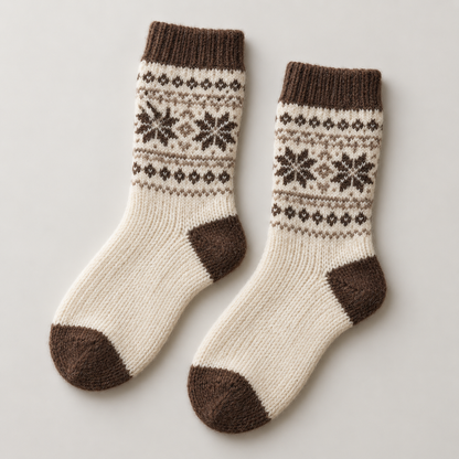 Weanave Fair Isle Pattern Cozy Knit Socks – 5 Pairs
