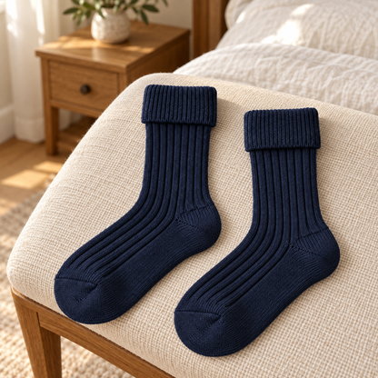 Weanave Fold-Over Ribbed Crew Socks – 5 Pairs