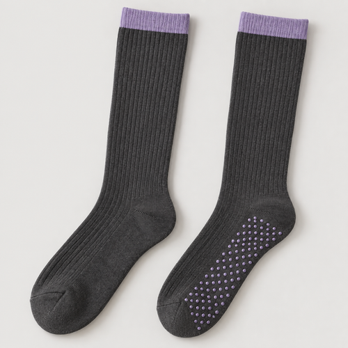 Weanave Non-Slip Grip Crew Socks – 5 Pairs