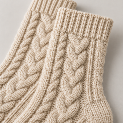 Weanave Cable Knit Cozy Crew Socks – 5 Pairs