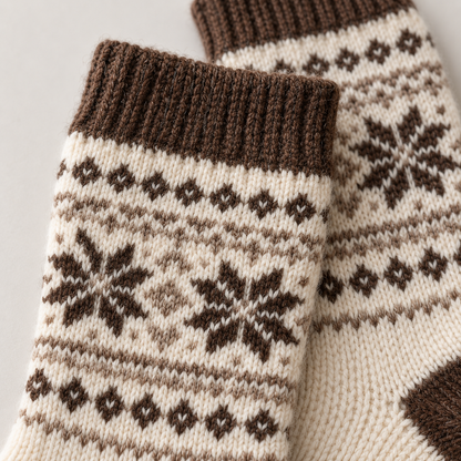 Weanave Fair Isle Pattern Cozy Knit Socks – 5 Pairs