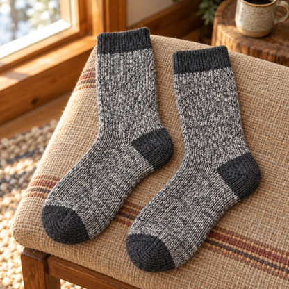 Weanave Heather Knit Winter Crew Socks – 5 Pairs