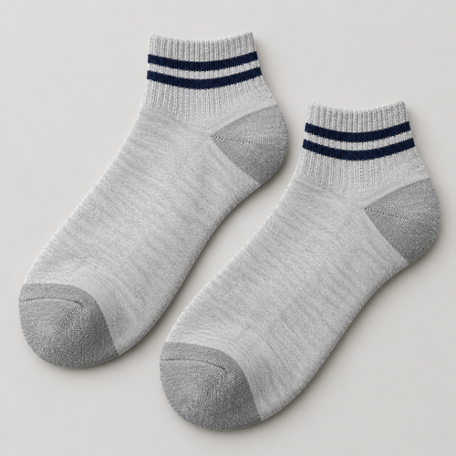 Weanave Striped Cotton Blend Ankle Socks – 5 Pairs