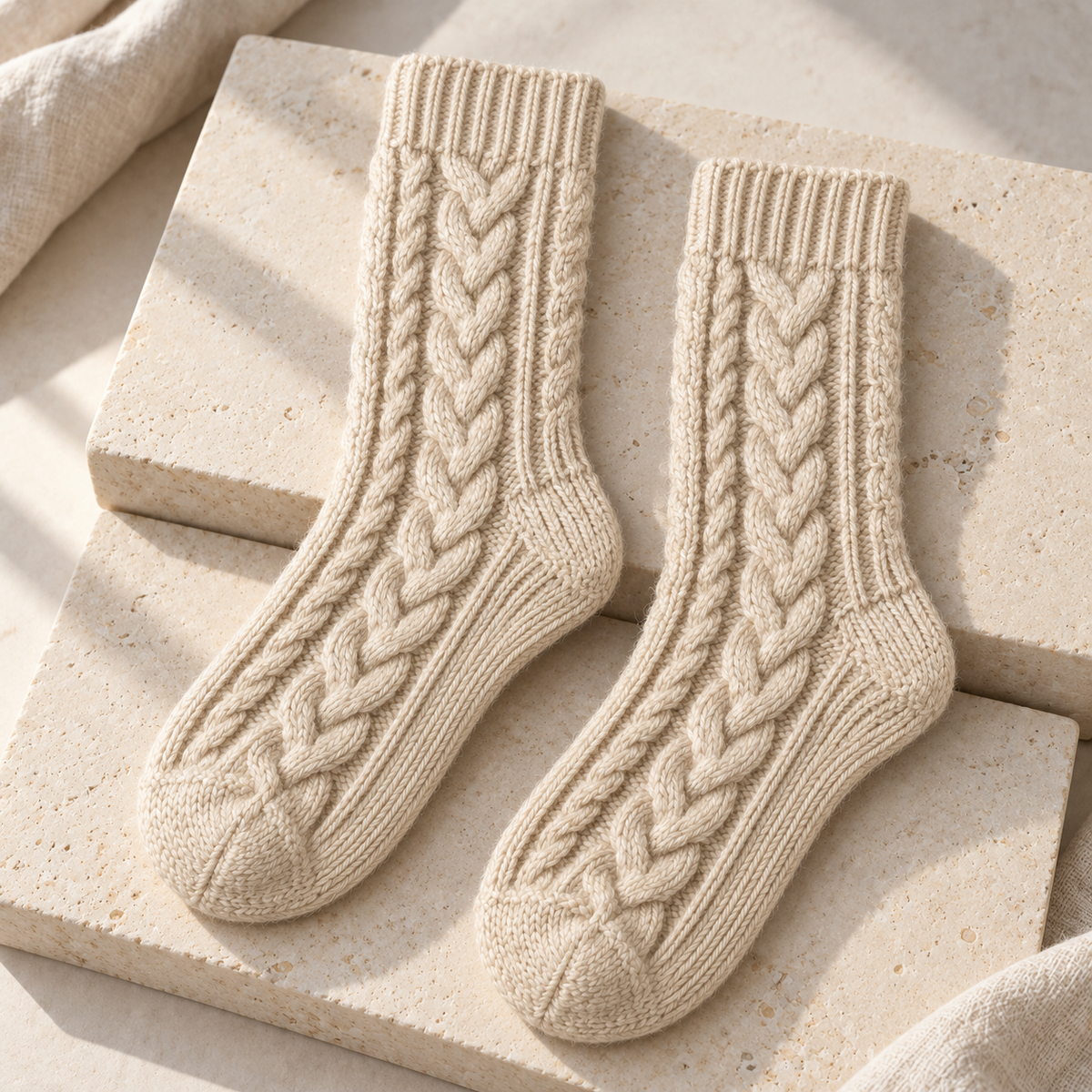 Weanave Cable Knit Cozy Crew Socks – 5 Pairs
