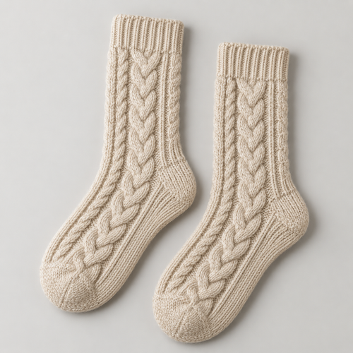 Weanave Cable Knit Cozy Crew Socks – 5 Pairs